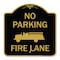 Signmission No Parking Fire Lane W/ Graphic, Black & Gold Aluminum Architectural Sign, 18" x 18", BG-1818-23624 A-DES-BG-1818-23624 - alternate 1